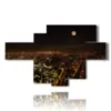 painting with photos london night full moon - version: 7 pannelli 171x104cm