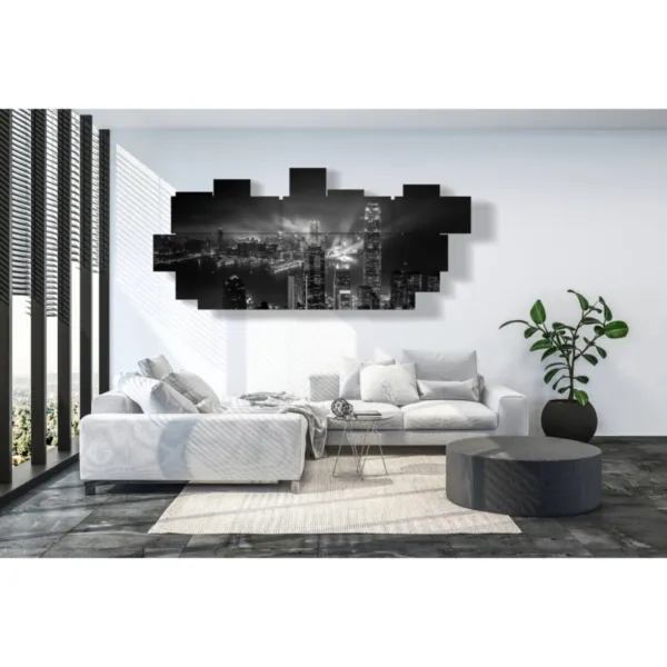 Foto de Hong Kong en blanco y negro.