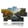 painting with photos of amsterdam canals above the bridge - version: 9 pannelli 182x107cm