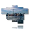 cuadro de nueva york que llega desde el mar - version: 6 pannelli 136x94cm