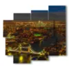 tableau de lumieres avec photos londres le soir - version: 5 pannelli 106x98cm