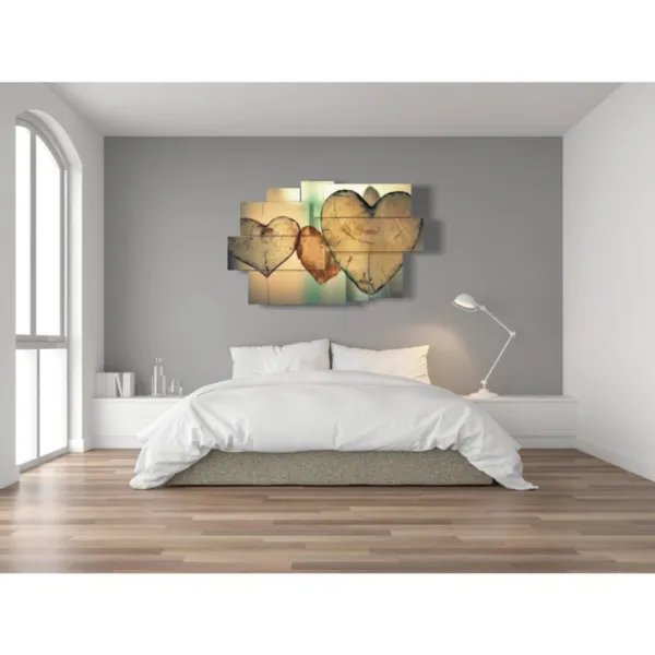 decorazioni con cuori in legno