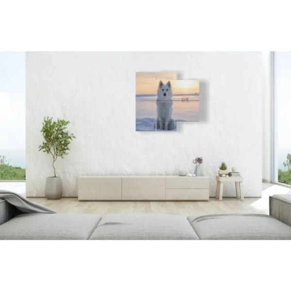 Tableaux de chiens sur la neige