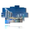 singapore foto mare nel quadro illuminato a notte - version: 9 pannelli 164x114cm