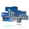 seefoto von singapur in bild bei nacht beleuchtet - version: 8 pannelli 184x113cm