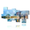 photo of singapore in painting reflection on the sea - version: 9 pannelli 195x115cm