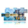 photo of singapore in painting reflection on the sea - version: 11 pannelli 202x103cm