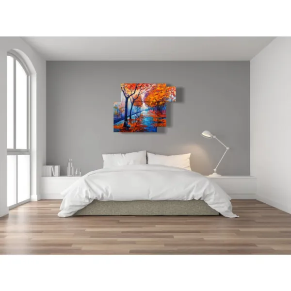 decoración con cuadros de árboles