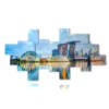 photo of singapore in painting reflection on the sea - version: 16 pannelli 282x149cm