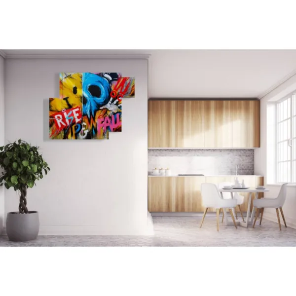 arredamento con quadri scritte cucina