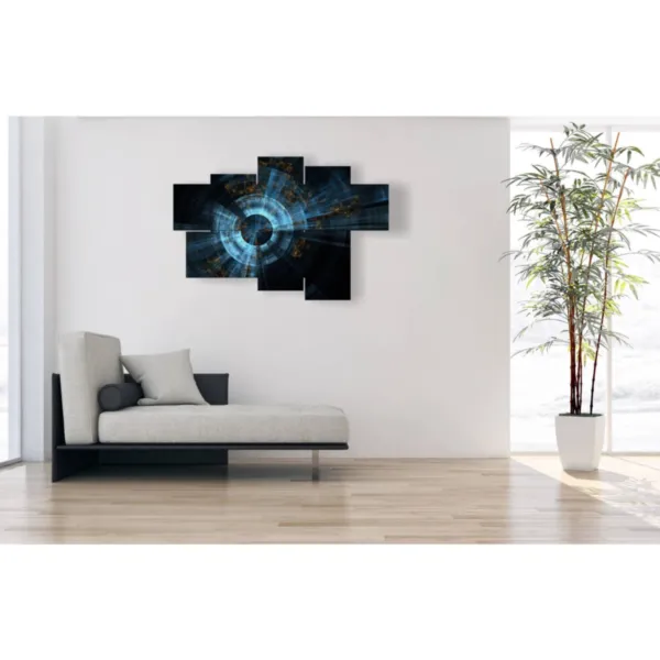 Contemporary blue and black paintings