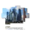 tableau avec photos de moscou russie dans ses tres hauts immeubles - version: 9 pannelli 164x114cm