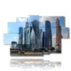 tableau avec photos de moscou russie dans ses tres hauts immeubles - version: 9 pannelli 171x108cm