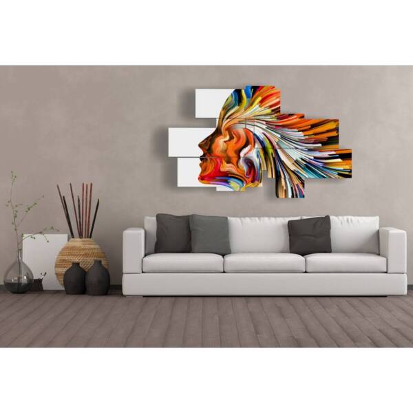 peintures colorées abstraites profil de femme