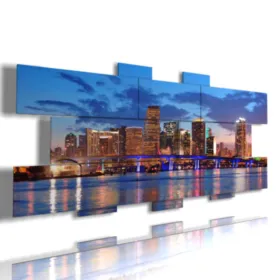 A painting with images of Miami