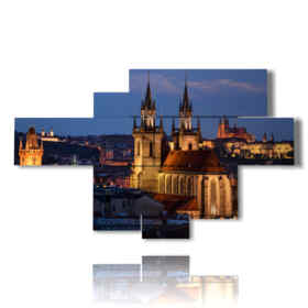 marco de fotos de la ciudad de noche - Praga