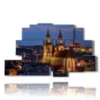 painting with photos city at night prague - version: 9 pannelli 173x103cm