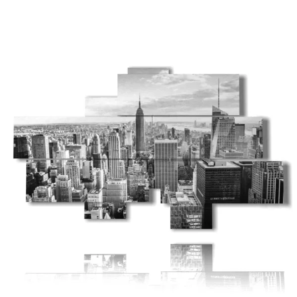 Black and white New York painting