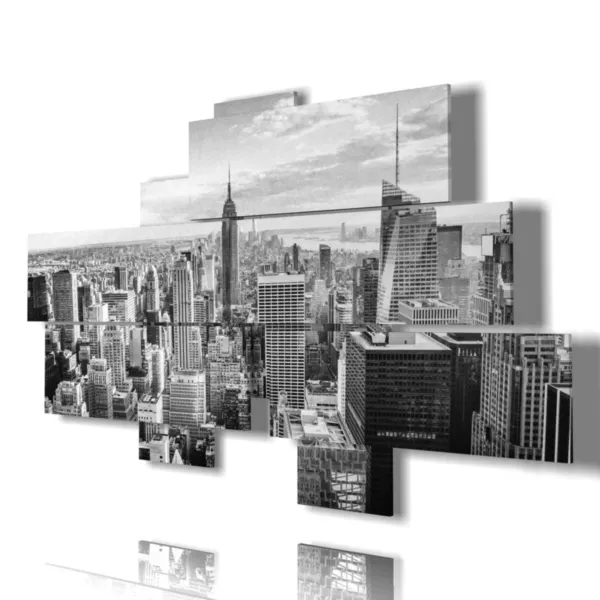 schwarz-weiße New Yorker Gemälde
