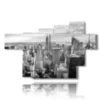 quadro new york bianco e nero panoramica - version: 7 pannelli 173x108cm