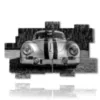 painting vintage black and white car - version: 11 pannelli 182x115cm