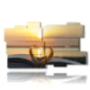 painting sunset in a book heart - version: 11 pannelli 184x104cm