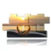 painting sunset in a book heart - version: 11 pannelli 202x103cm