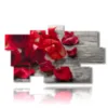 paintings of red roses and extended petals - version: 9 pannelli 182x107cm