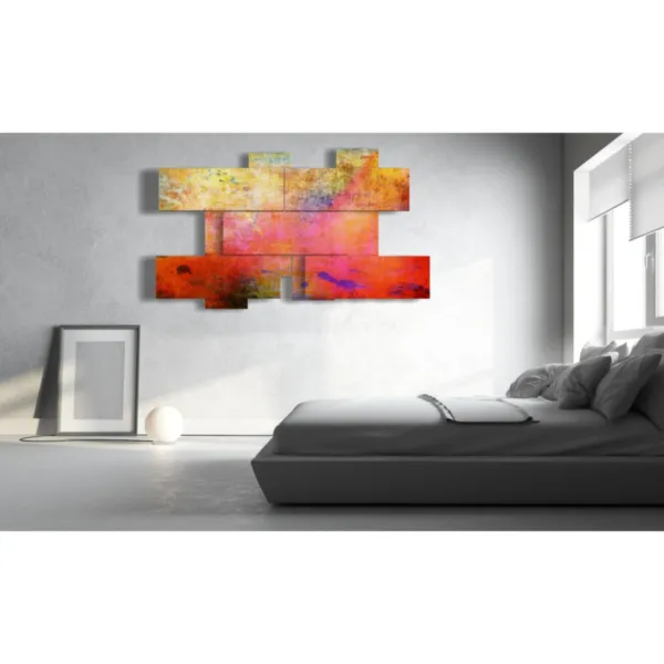 Contemporary-style paintings on panels