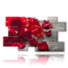paintings of red roses and extended petals - version: 10 pannelli 186x105cm