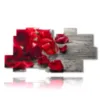 paintings of red roses and extended petals - version: 11 pannelli 214x107cm