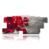 paintings of red roses and extended petals - version: 13 pannelli 239x101cm