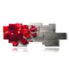 paintings of red roses and extended petals - version: 15 pannelli 279x104cm