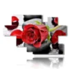 quadri moderni rose rosse nei sassi neri - version: 8 pannelli 178x111cm