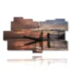 painting with abstract modern images of the fisherman - version: 11 pannelli 198x112cm