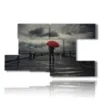 romantic wall paintings in a lonely rainy pier - version: 8 pannelli 173x100cm