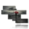 romantic wall paintings in a lonely rainy pier - version: 8 pannelli 183x121cm