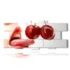 modern paintings of women and cherries - version: 13 pannelli 233x107cm