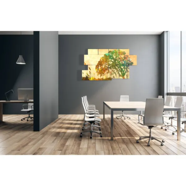 Living room furniture with an abstract painting