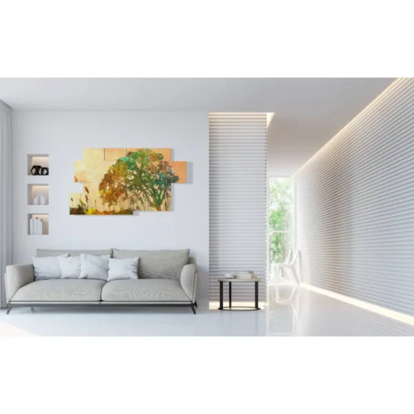 arredamento camera con dipinto astratto