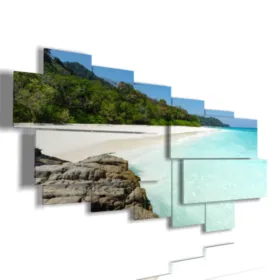 peintures modernes de style tropicale représentant la mer