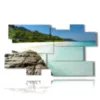 modern sea paintings koh tachai white sand beach tropical paradise thailand - version: 10 pannelli 186x105cm