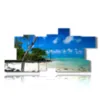 tableaux paysages ile maurice mer et plage enchantee - version: 12 pannelli 231x111cm