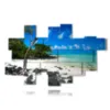 tableaux paysages ile maurice mer et plage enchantee - version: 17 pannelli 245x153cm