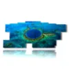 bild mit gemaltem blauem meer und dem abgrund im karibischen meer - version: 13 pannelli 239x101cm