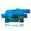 painting with painted blue sea and the chasm in the caribbean sea - version: 9 pannelli 209x107cm