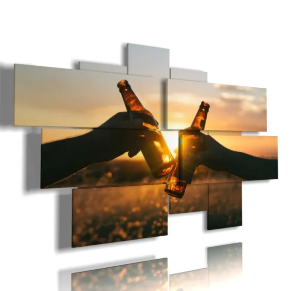 Bierbilder bei Sonnenuntergang