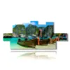 paintings boats on the seashore - version: 12 pannelli 240x106cm