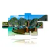 paintings boats on the seashore - version: 9 pannelli 209x107cm