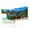 paintings boats on the seashore - version: 9 pannelli 184x108cm